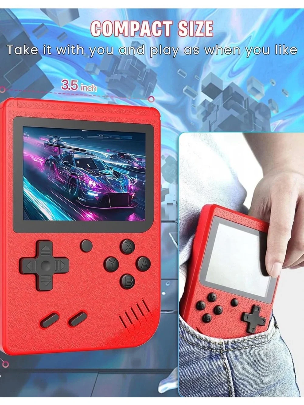 BLUE!!! Handheld Retro Game Console NOT RED NOT PINK Over 400 Preinstalled Games